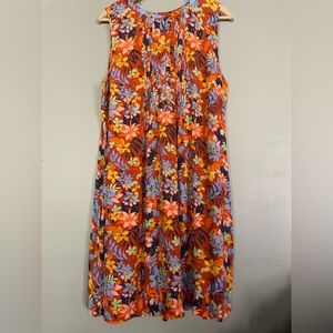 Garnet Hill Short Dress Floral Sleeveless *POCKETS*